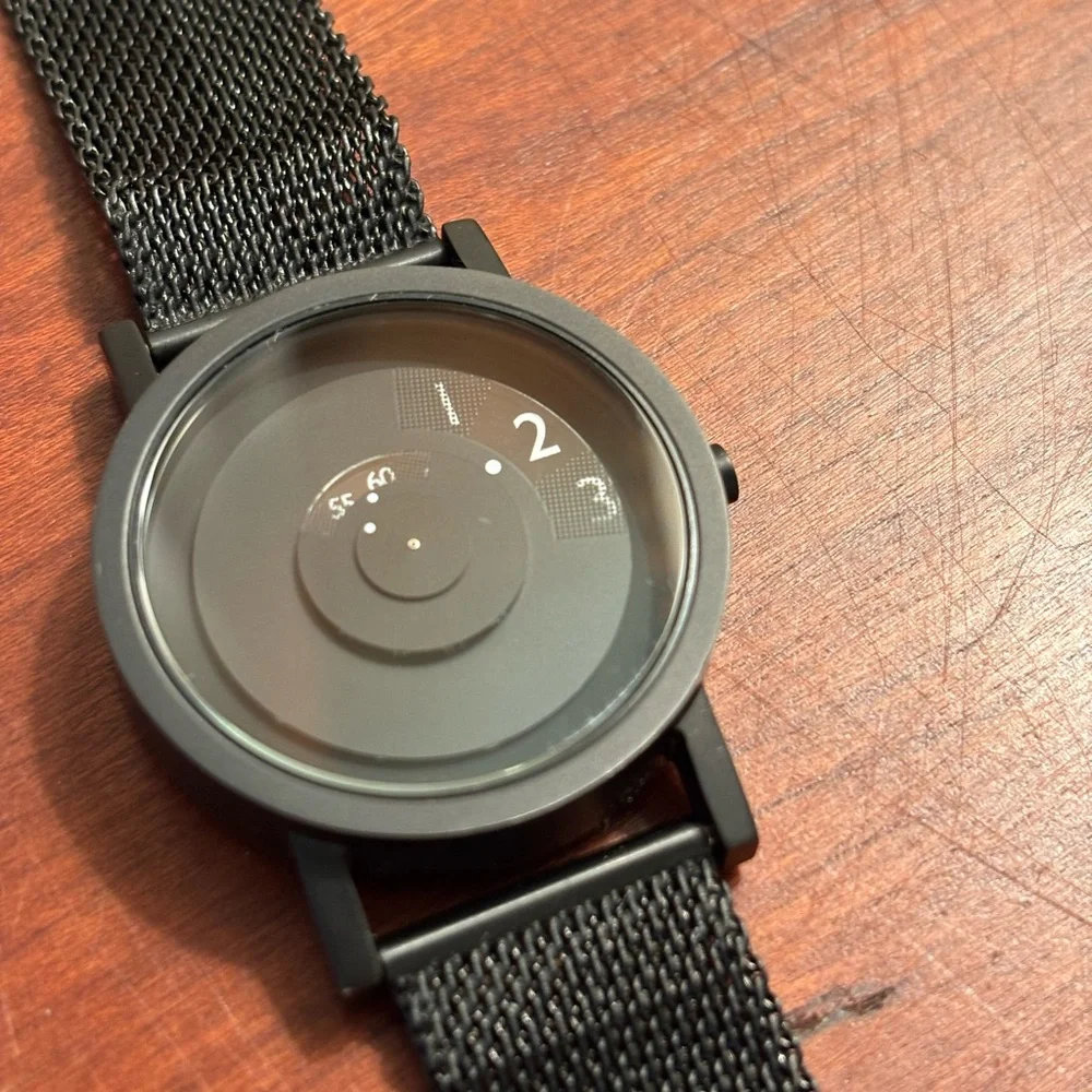 Minimalist Black Mesh Strap Watch